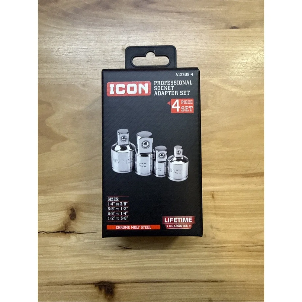 NEW ICON 4 pc Professional Socket Adapter Set A123US-4 57324, NEW